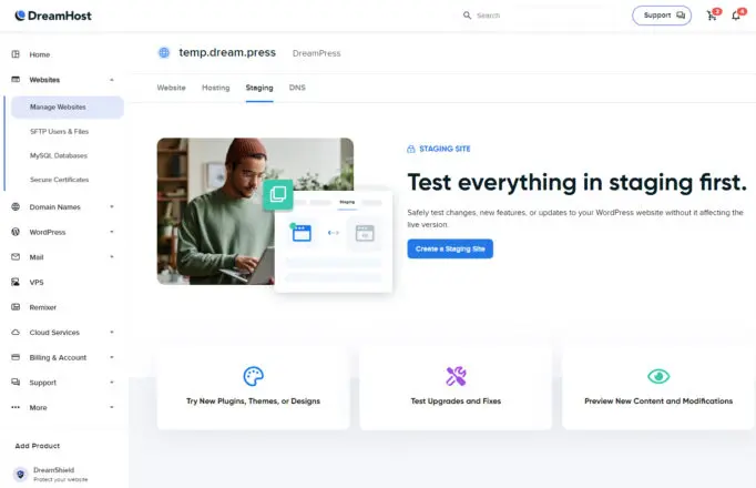Aggiornamenti del Prodotto: DreamPress è Ora Parte di “Gestisci Siti Web”