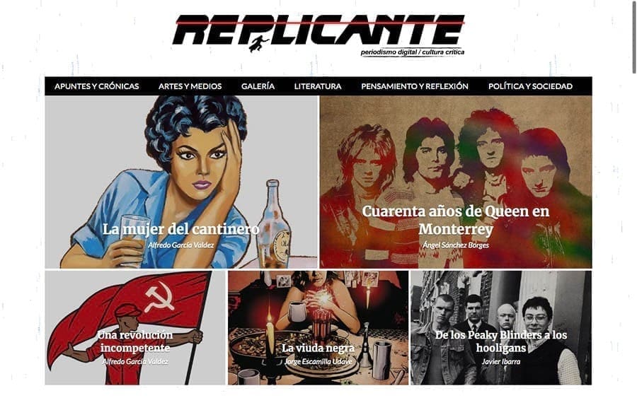Página inicial da revista Replicante