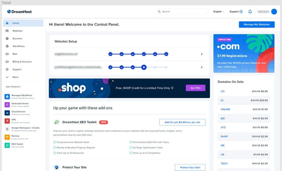 Holen Sie sich Ihre kostenlose .SHOP Domain