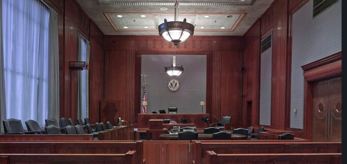 An empty courtroom